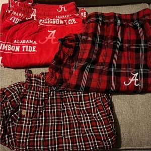 3 Pair Of Men’s 2XL Pajama Comfy Pants 2 Alabama And 1 Plaid